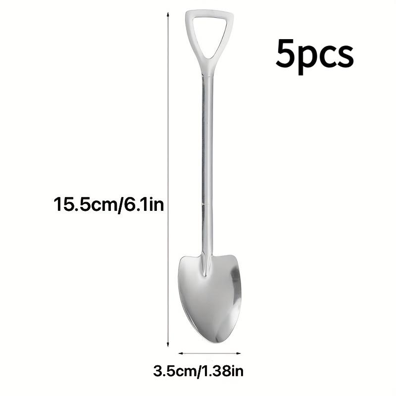 A Set of 5 Stainless Steel Ice Cream Spoons with a Creative Scoop-Shaped Design Suitable for Desserts Tea Coffee Home And Restaurants