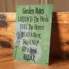 1 Piece of Garden Rule Metal Hanging Plaque, Dandelion Pattern Outdoor Decorative Plaque, Courtyard Balcony Backyard Wall Art Ha
