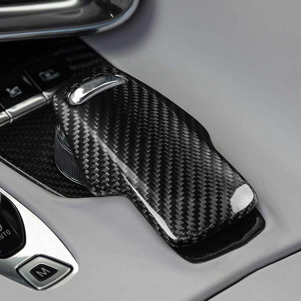 Carbon Fiber Gear Shift Knob Shifter Lever Decor Cover For Corvette C8 2020-2022