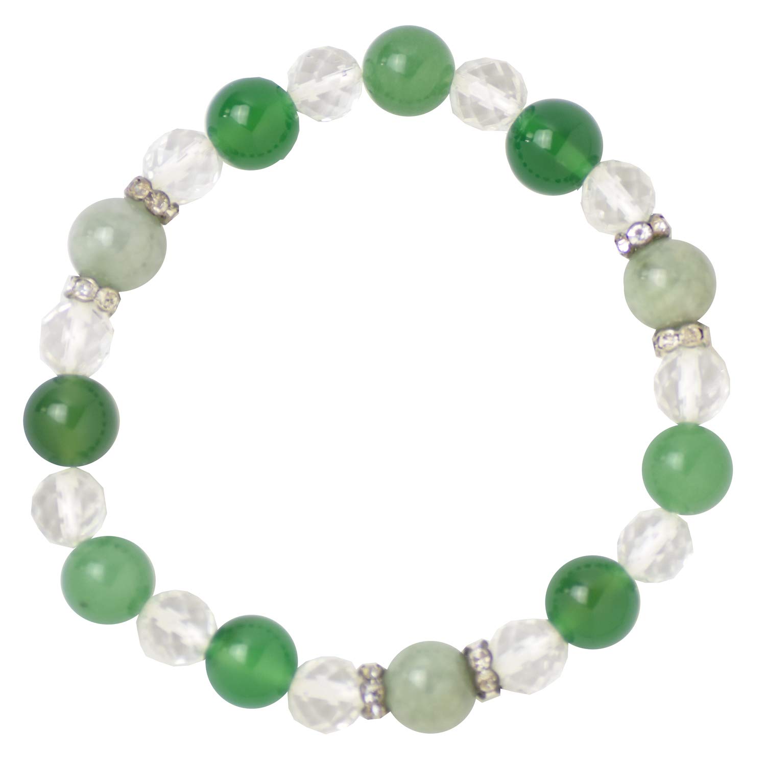 

Natural Stone Happy Color Stone Bracelet Crystal Green Good Luck Birthday Gift [Mani Mani] ([Green/L] (Quartz), Chalcedony, etc.)