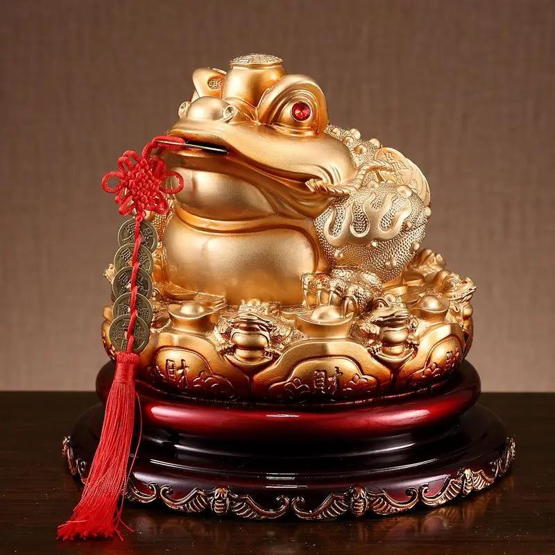 Golden Toad Ornaments for Household Decoration, Large Piggy Bank, Golden Toad, Office, Shop Opening Gifts, New