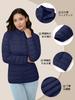 KEFITEVD Winter Padded Inner Warm Outerwear with Thick Blouson for and Size 3XL Women's Jacket, Jacket, Stand-Up Collar, Golf, Hiking, Camping, More,