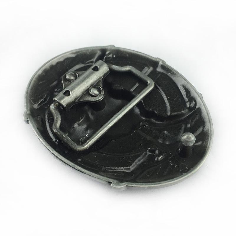 Oval Tribal Bull Skull Belt Buckle - Warrior Design, 3.8cm Personalized Smooth Buckle