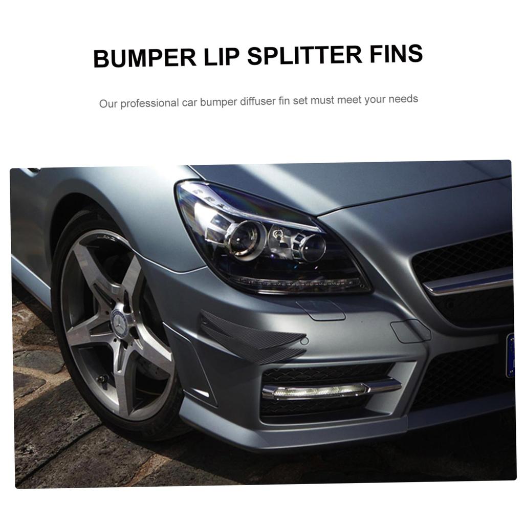 iplusmile 1 Set Bumper Carbon Auto Car Bumper Lip Splitter Fin Spoiler Car Accessories Car Supplies Black