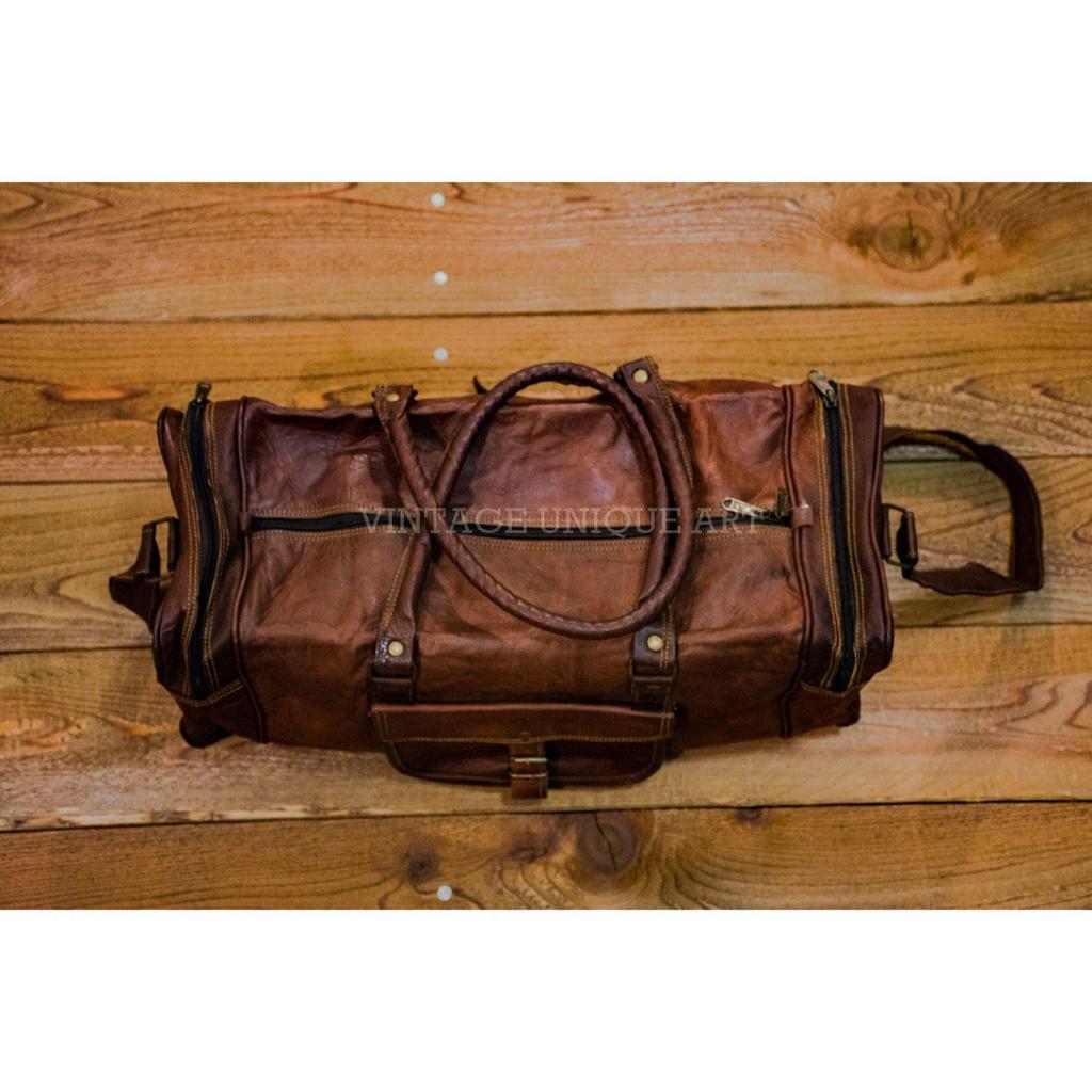 Messenger Schulter Aktentasche Laptoptasche Vintage Leder Herren echte braune Ziege