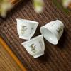 White Unglazed Porcelain Gongfu Tea Tasting Cup for Entertaining and Brewing, Customizable Jade Ceramic Cup for Home Use.