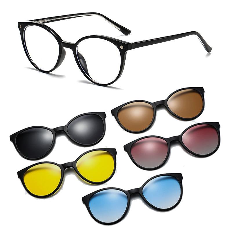 TR90 Magnetic Sleeve Glasses Retro Plug-In Polarized Sunglasses Men's And women's Clip Sunglasses Myopia Glasses Frame