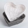 Stackable Heart Shape Basket Chic Paper Rope Fruit Plate Fashionable Woven Storage Basket  Party