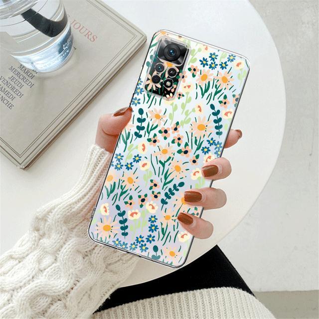 Many Flower Floral Clear Phone Case For Xiaomi Redmi Note 12 7 8 9 8t 11t 8 10 Pro 9s 10s 11 11s For Mi 9a 9 9c 9t 10 10c K40