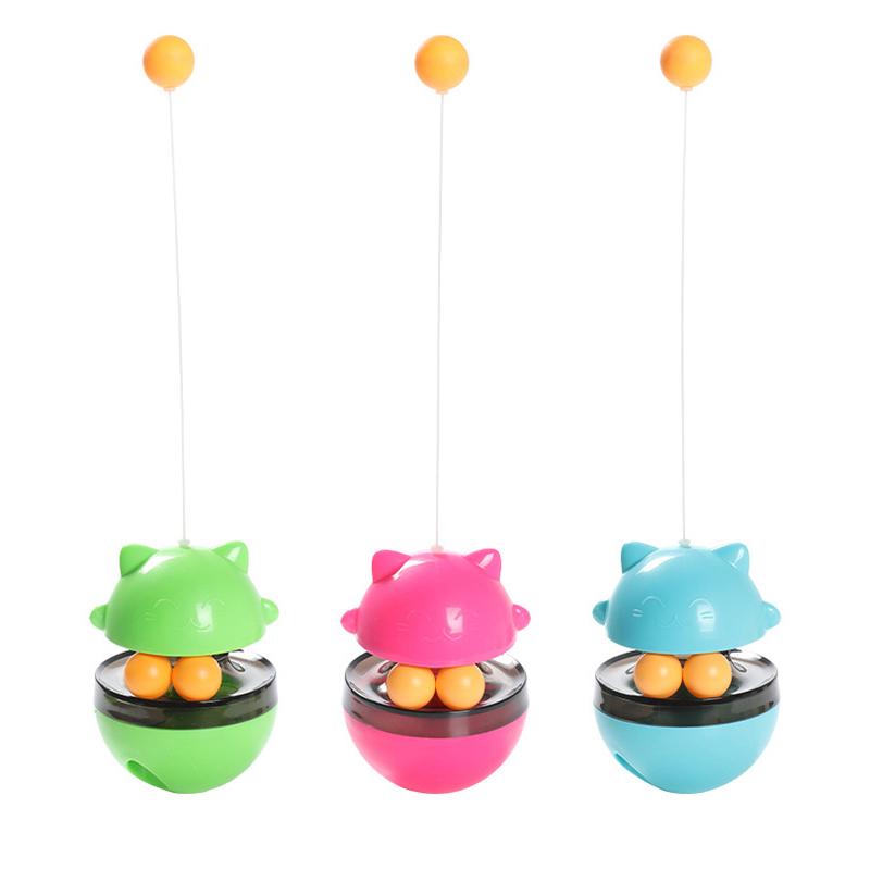 Interesting Tumbler Mint Ball Feeders Puzzle Play Cat Tracks Spinning Toy Game Cat Funny Cat Stick