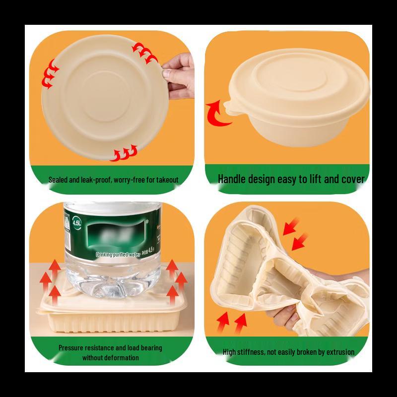 Shenghua Heyiyuan Biodegradable 3-Compartment Rectangular Food Container Insert (1.5L)