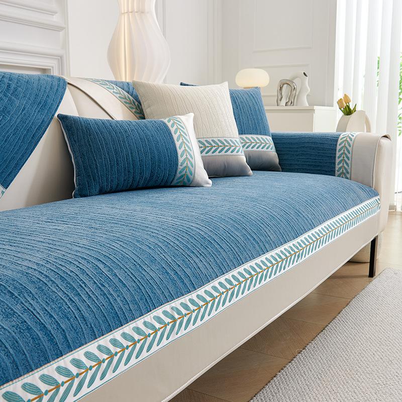 Cream Leaf Wheat Sofa Cushion Universal In All Seasons  New Chenille Seat Cushion Non-Slip Sofa Cover Cover Cloth