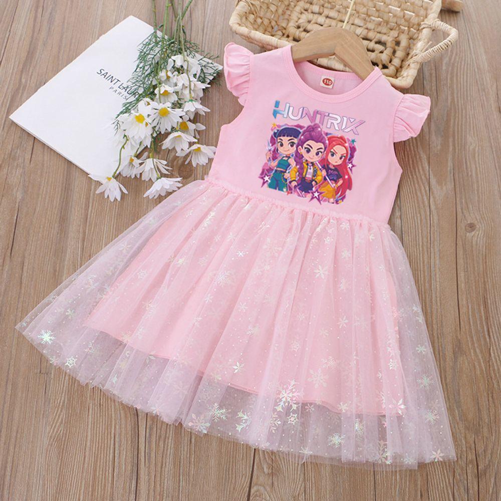 Девочковое K-Pop платье «Охота на ведьм» Летнее детское тюлевое платье принцессы 140 розовый