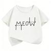 Meow Cat Graphic Kids Tshirts Summer Short Sleeve Tees Cartoon Animal Boys Girls Clothes Kawaii Kitten Tops Y2K Children Tshirt