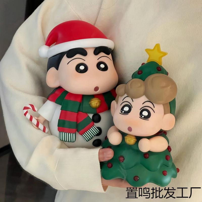 Adorable Crayon Shinchan Christmas Snowman Character Figurine For Desktop Decoration