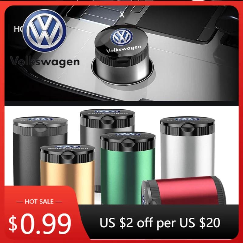 For VOLKSWAGEN VW 2025 Hot Car LED Automobile Ashtray Badge Car Accessories Styling for Volkswagen VW GTI R Golf Polo Tiguan CC