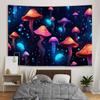 Neon Mushroom Tapestry Polyester Fiber, Psychedelic Dreamy Forest Art, Bedroom/Living Room Wall Hanging Home Decoration