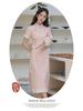 Pink Beaded Embroidered Slim-Fit Cheongsam with Press-Stud Closure