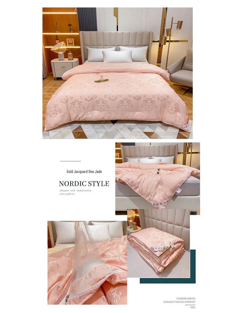 Pure Cotton & Mulberry Silk Jacquard Quilt - All-Season, Spring, Autumn, Winter, Mother-Child Gift Quilt