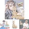 Children's Wooden Diy Dutch Windmill Science Toy Electric Light House Educational Model