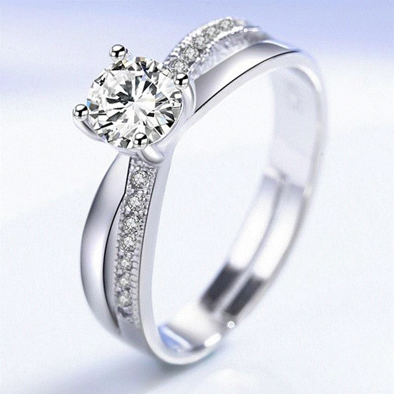 Lindon Classic Copper Alloy Zircon Ring Ladies Jewelry Wedding Promise Party Gift