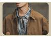 Herren Vintage Braune Ungewachste Denim Jagdjacke - Retro Herbst Arbeitskleidung, Lockerer und Trendiger Stil