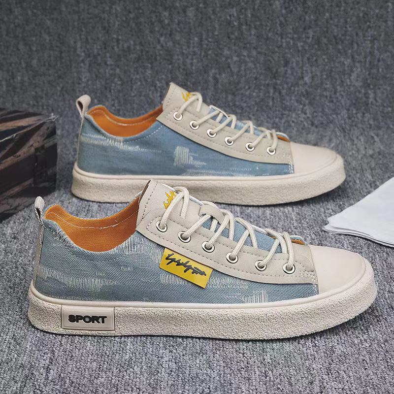 Letní pánské plážové boty Nové špičkové nízké boty, Pánské trendy oblíbené plátěné boty, Pánské studentské trendy všestranné