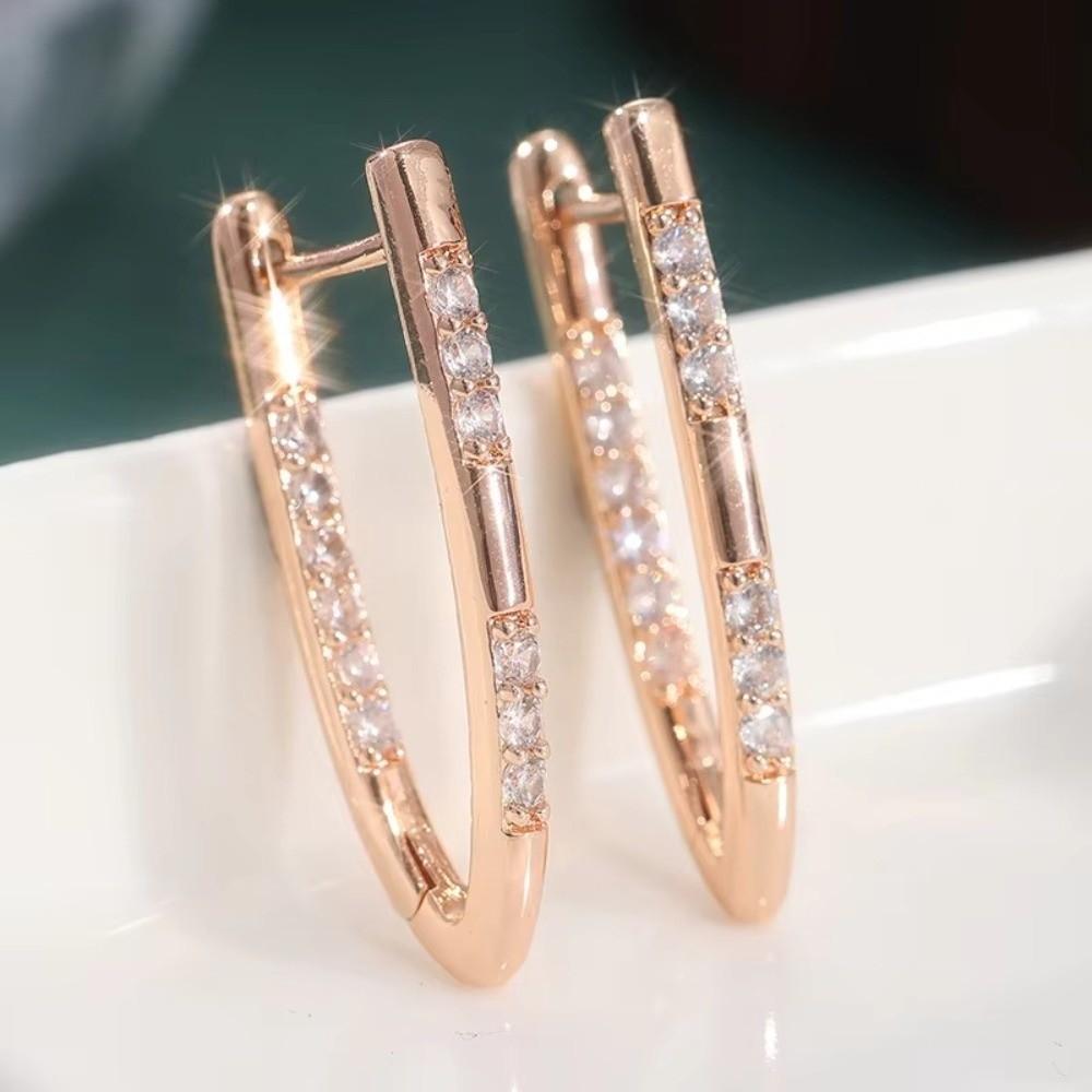 Trendy Accessory Zirconia Earrings V-Shaped Geometry Earrings Dangle Earrings Jewelry Accessory