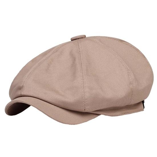 Unsiex hatt enfärgad vintage kort krullad brätte Lätt dekorativ bomullsbasker Enfärgad åttakantig keps Huvudbonad för vuxna