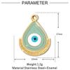 3pcs/Lot Enamel Hamsa Hand DIY Earrings Charms Heart Eye Neaclace Pendant Stainless Steel 14K Gold Color Jewelry Accessory