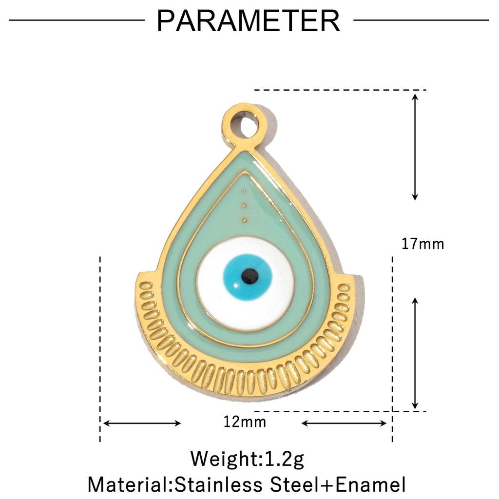 3pcs/Lot Enamel Hamsa Hand DIY Earrings Charms Heart Eye Neaclace Pendant Stainless Steel 14K Gold Color Jewelry Accessory