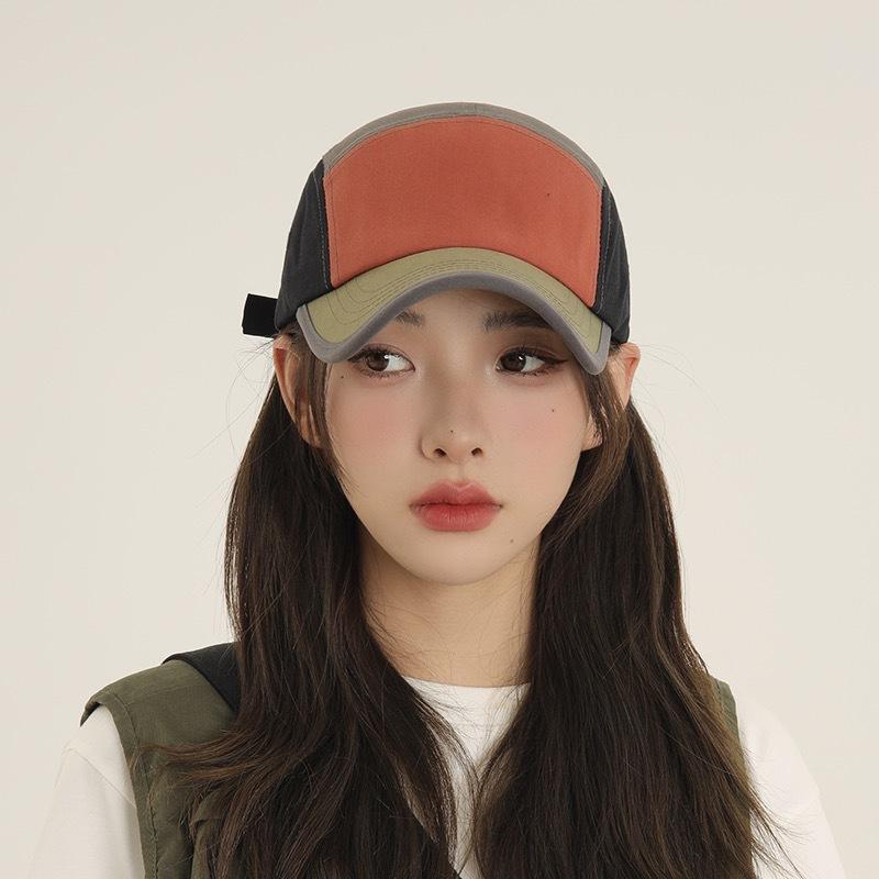 Japanese Simple Contrasting Color Fashionable Men'S And Women'S Baseball Caps Cotton Breathable Color Matching Versatile Sports Sun Hats