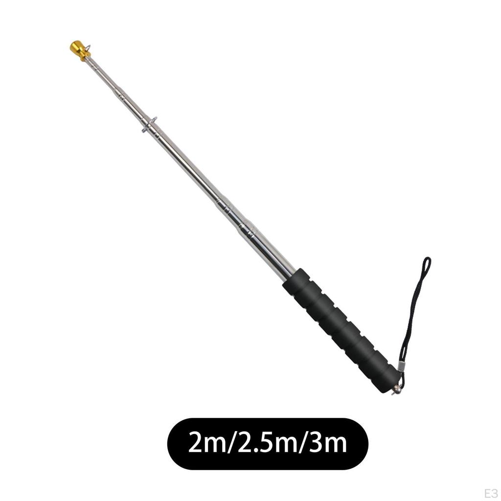 Handheld Flag Pole Stainless Steel Adjustable Telescopic Banner Pointer Nonslip Grip Portable