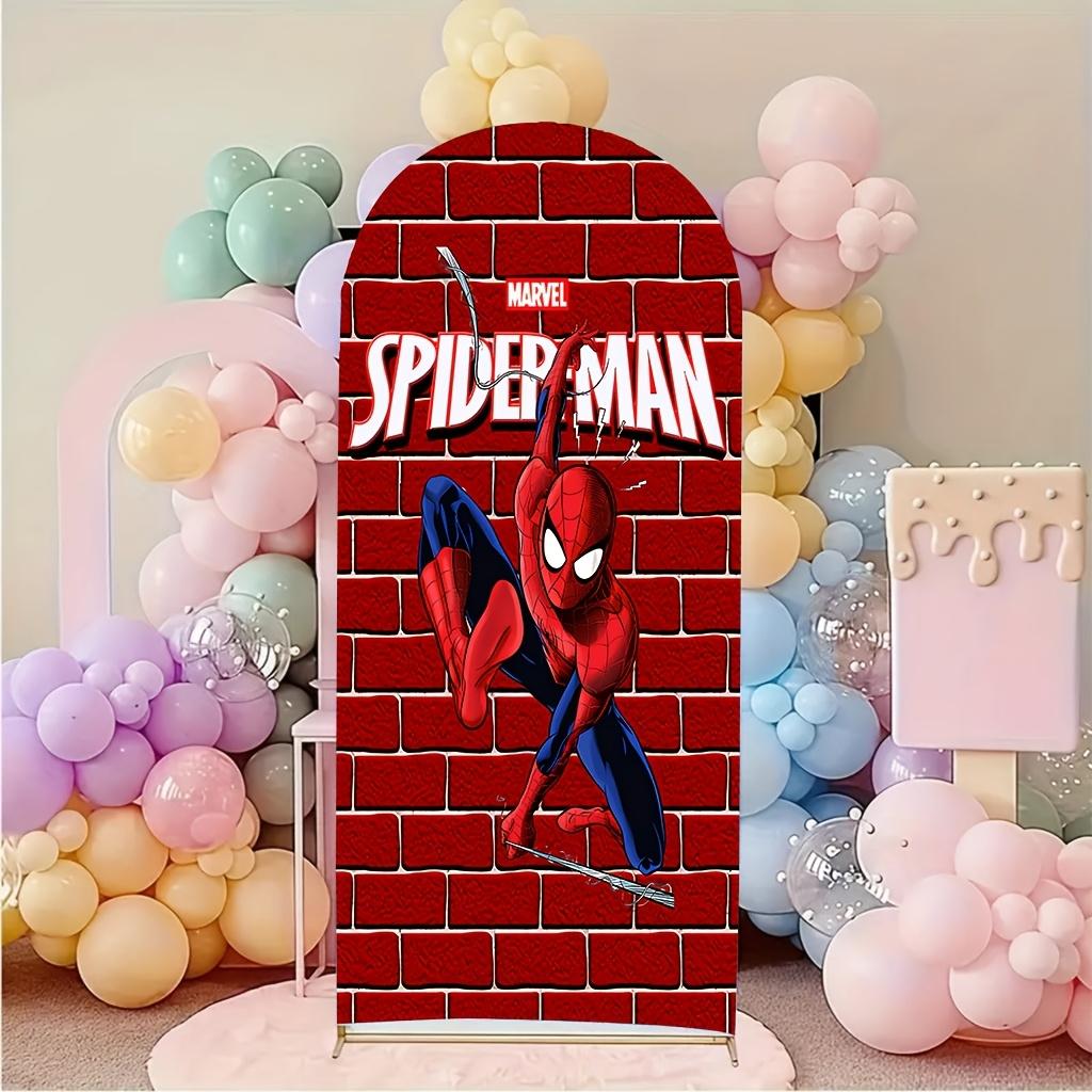BEPAN Spiderman theme arched background customizable children's birthday party decoration background baby shower props stretch fabric
