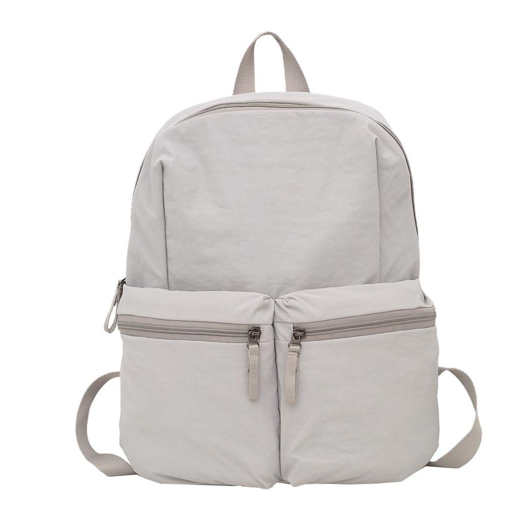 Schoolbag Backpack Korean Version Solid Color Texture Leisure Outdoor Travel Backpack Large Capacity Student Schoolbag Leisure Travel