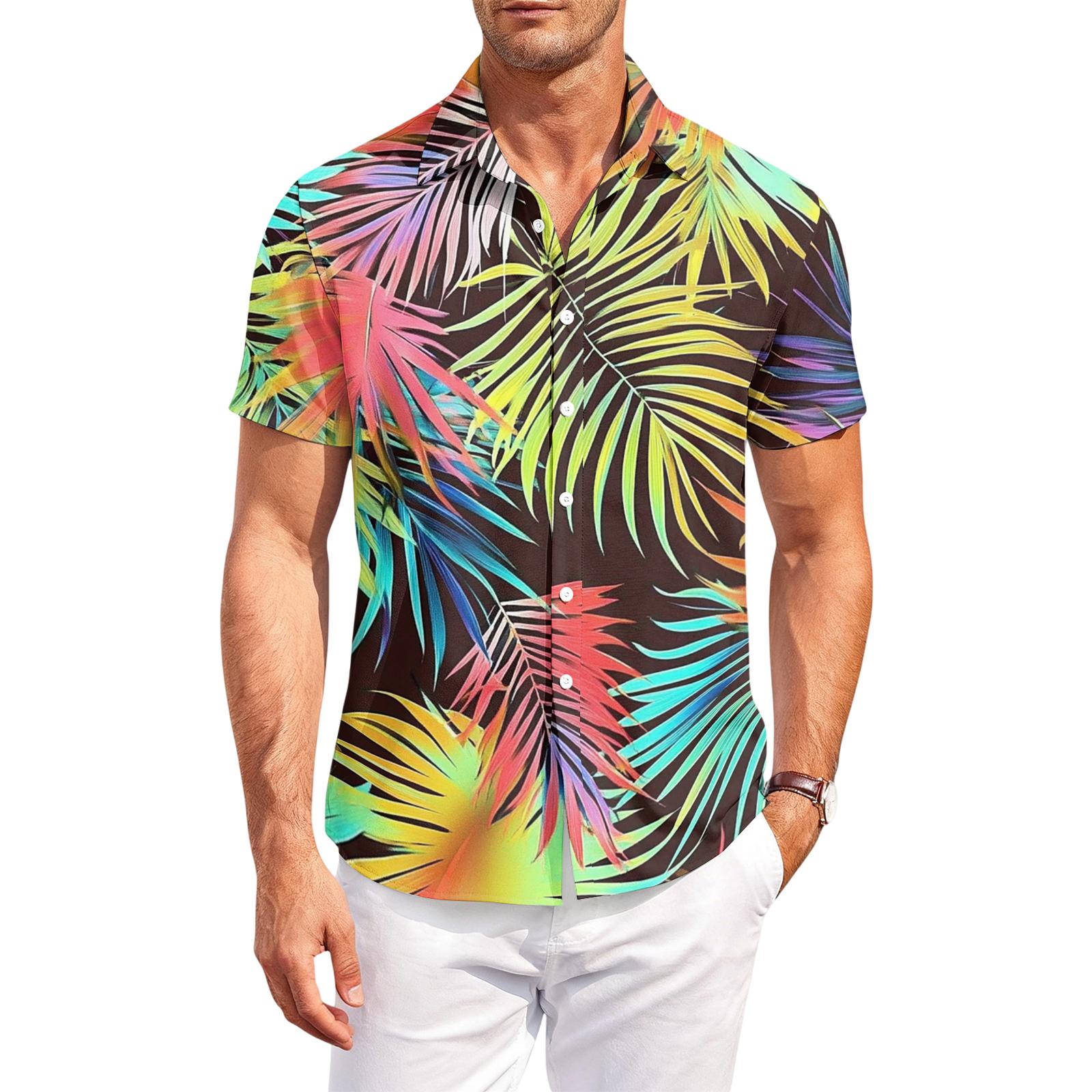 Men s Casual Short-Sleeve Collared Shirt S