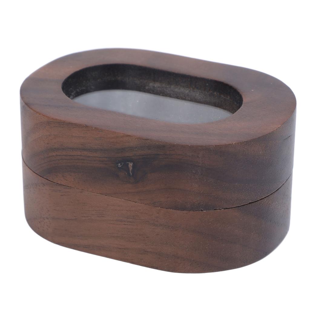 Trälåda för ringar Retrostil Kompakt Bärbar Magnetisk Stängning Ringhållarlåda för Daglig Användning Bröllop