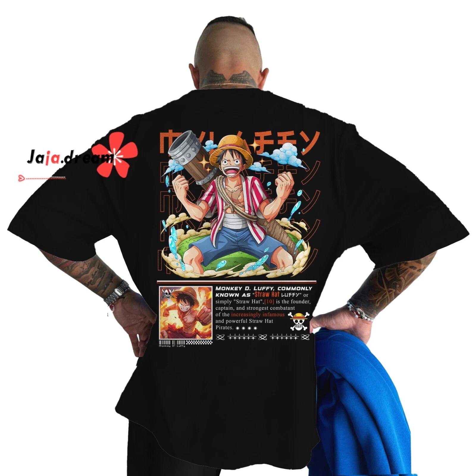 Футболка с принтом Аниме Манга One Piece Луффи Повседневные Костюмы Полиэстер Унисекс 2XL