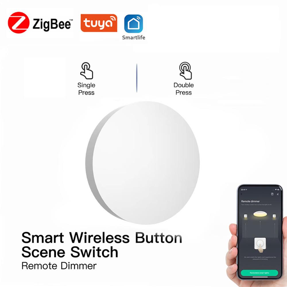 Zigbee Tuya Smart Push Button Intelligent Linkage Smart Switch Battery Powered Automation Work With Smart Life Zigbee Devices