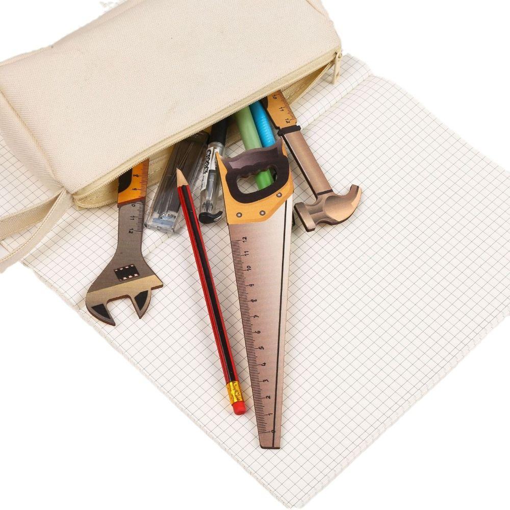 Cute Wood Tools Ruler Cartoon Student Straight Ruler Cat's Paw 15CM Straight Ruler  Student