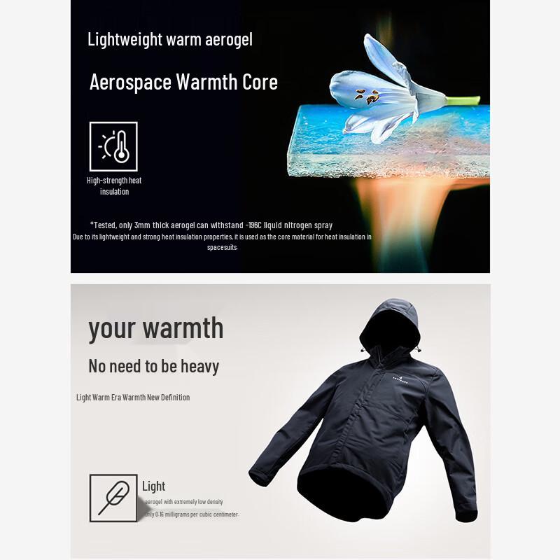 Navigare Men's Hooded Detachable Aerogel Warm Jacket