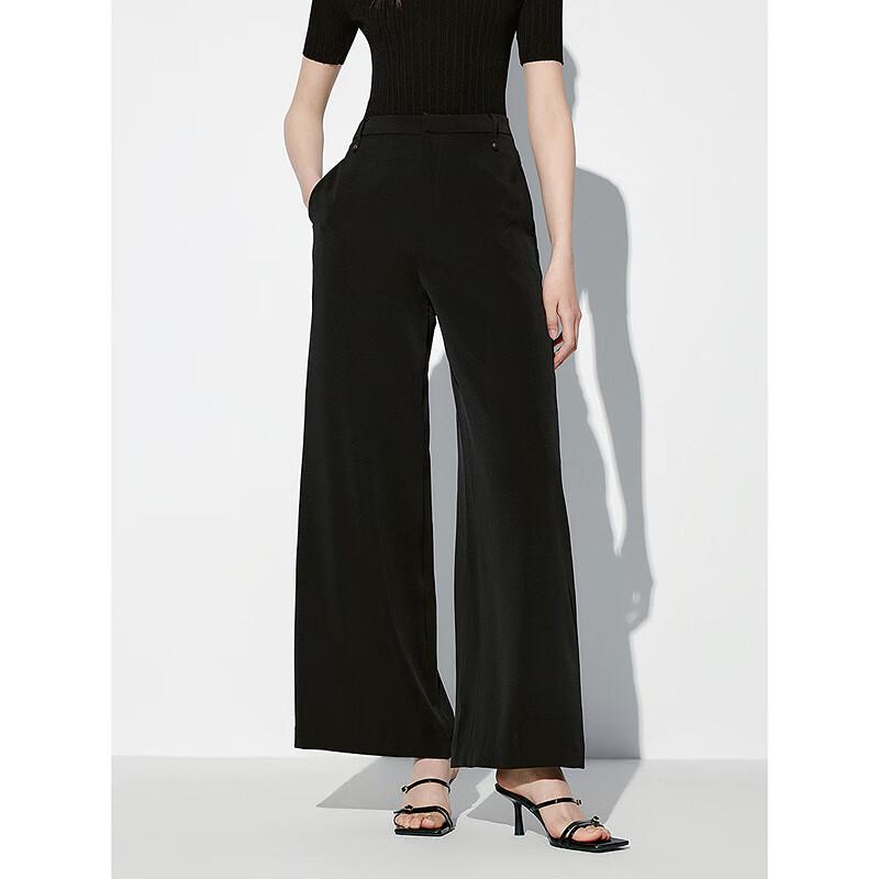 PEACEBIRD Women's Wide-Leg Drape Pleated Casual Pants