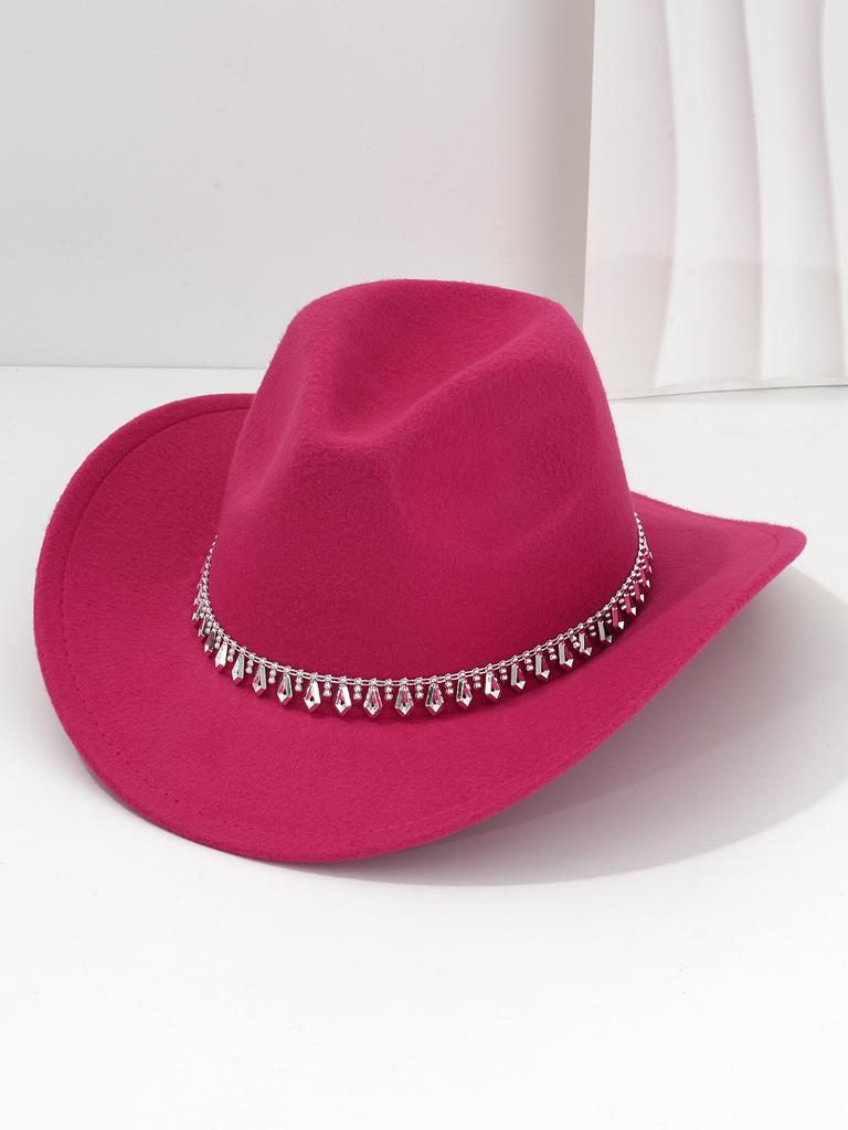 Men's and women's western cowboy hats rhombus swords tweed felt top hats birthday party hats jazz hats
