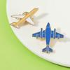 Classic The Blue Bomber Enamel Brooches Funny Airliner Passenger Plane Golden Pins For Backpack Bag Badge
