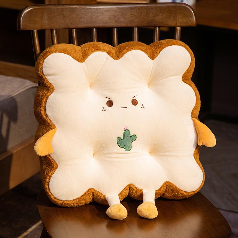 Chair Toast Cartoon Cushion With Soft Plush Material For Decor Home