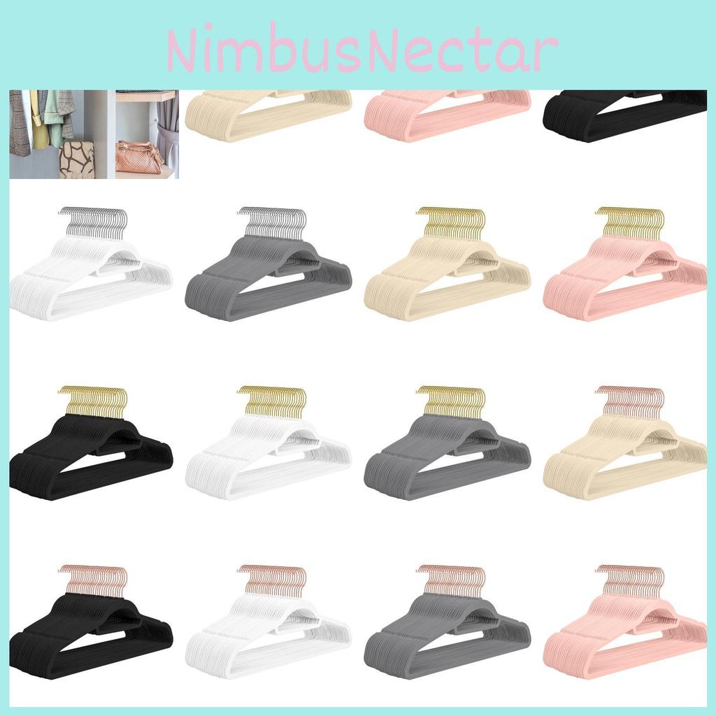 Hangers Velvet Flock Non Slip 360 Degree Hook Coats Hanging Adjustable Plastic