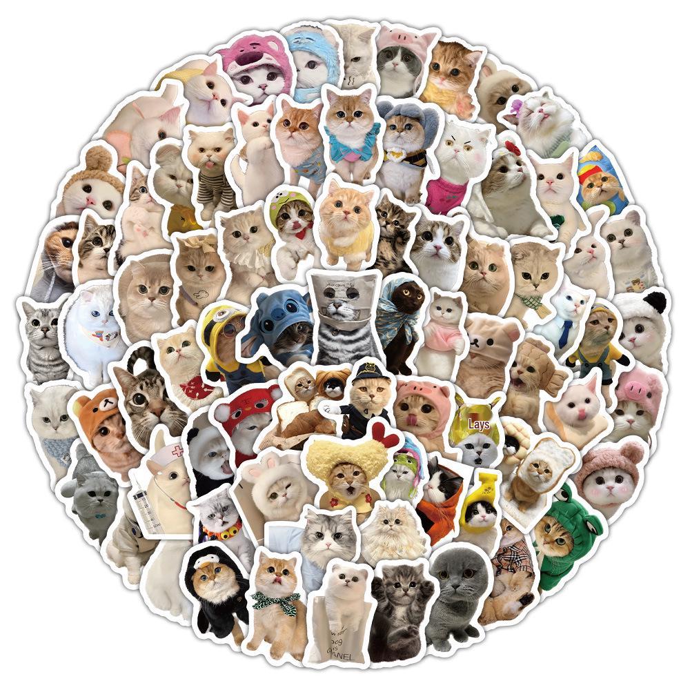 1800 Realistic Cartoon Kitten Stickers: Cute Cat Graffiti Collection for Creative Decoration