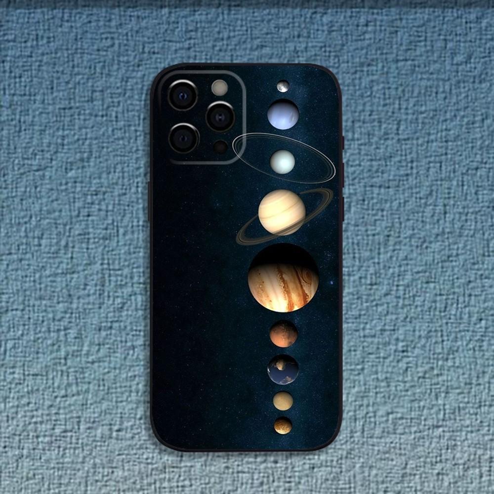 

Space Planet Sun Moon Stars Phone Case For iPhone 16,15,14,13,12,11,Pro,X,XS,Max,XR,Plus,Mini Soft Black Cover iPhone15promax