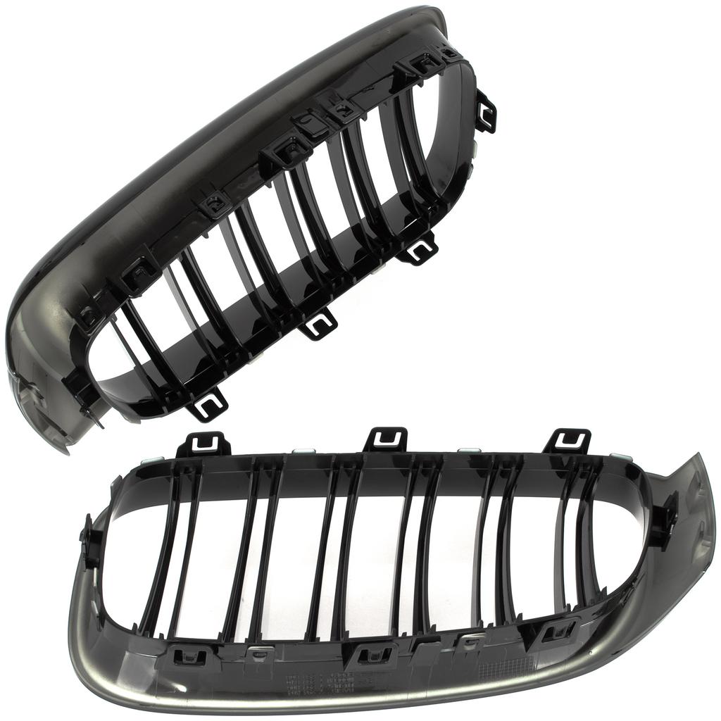 BMW 3 F34 GT 13-20 Grilles Between the Headlights (kidneys) Left + Right Set BLACK GLOSSY DOUBLE BAR