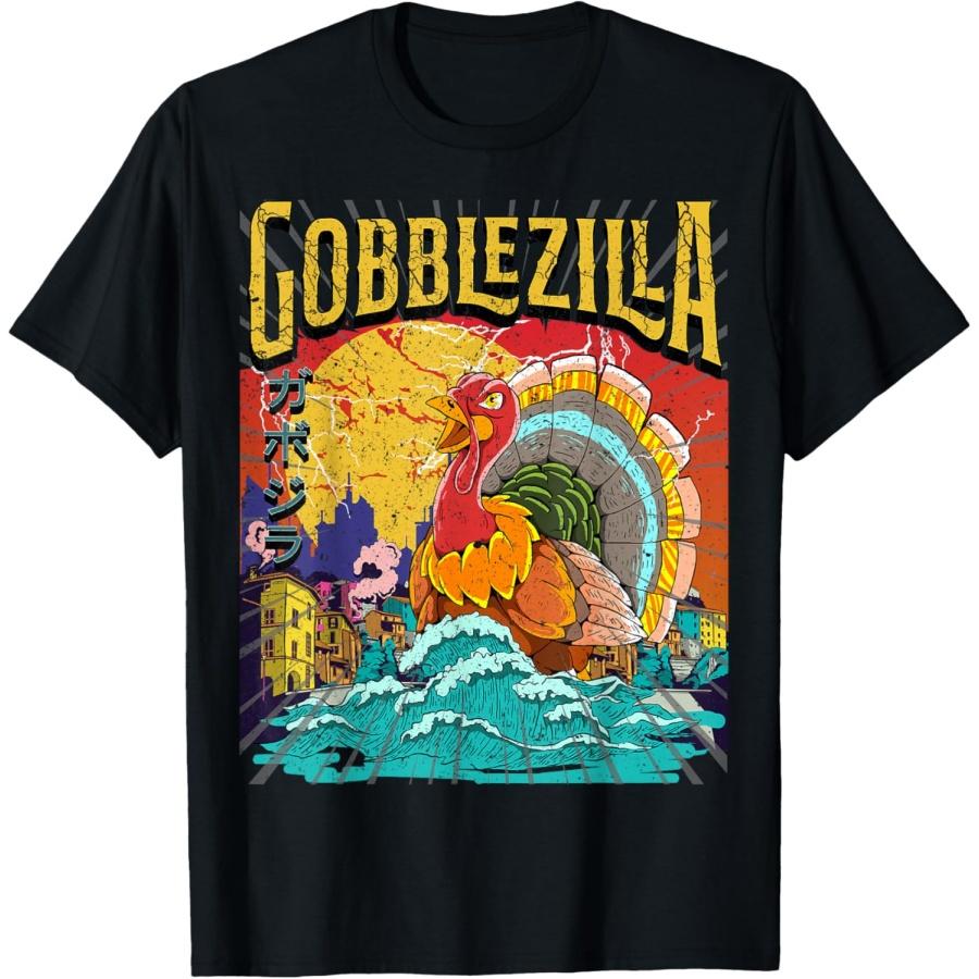 Turkey Day Thanksgiving Gobblezilla T-Shirt XXXXXL чёрный